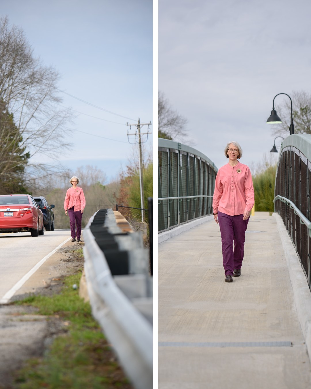 Berkeley Dr before and after pedestrian bridge - Eunice Lehmacher